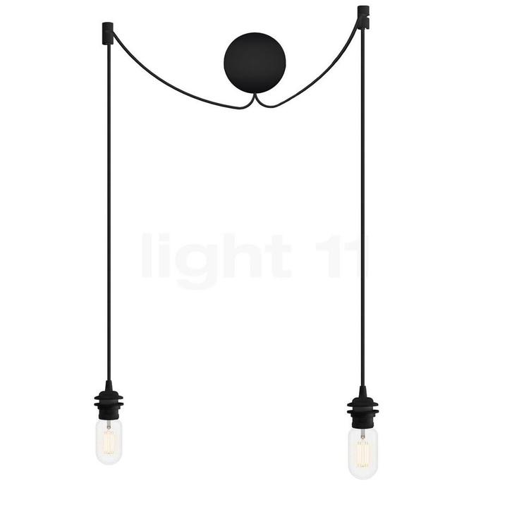 Umage Cannonball Hanglamp 2-lichts, zwart - met buis lichtbr, Huis en Inrichting, Lampen | Hanglampen, Nieuw, Glas, Verzenden