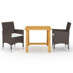 vidaXL 3-delige Tuinset bruin, Tuin en Terras, 2 zitplaatsen, Nieuw, Tuinset, Verzenden