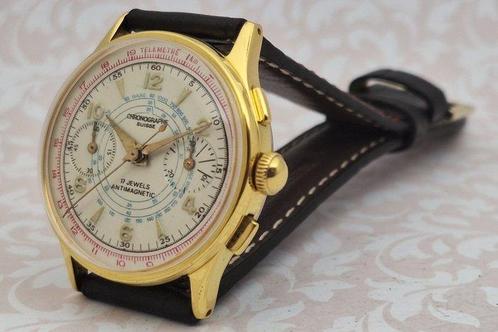 Chronographe Suisse - Cal. Landeron 48 - Zonder Minimumprijs, Sieraden, Tassen en Uiterlijk, Horloges | Heren