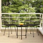vidaXL 3-delige Tuinset poly rattan zwart, Tuin en Terras, Tuinsets en Loungesets, 3 zitplaatsen, Nieuw, Tuinset, Verzenden