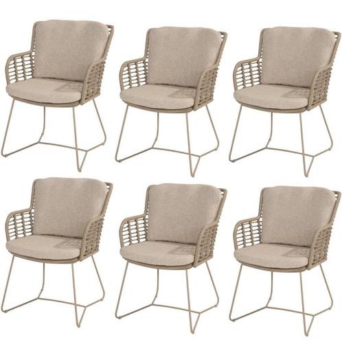 Fabrice tuinstoel latte 4 Seasons Outdoor set van 6, Tuin en Terras, Tuinstoelen, Nieuw, Ophalen of Verzenden