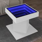 vidaXL Salontafel met LED 50x50x45 cm bewerkt hout wit, Verzenden, Nieuw, Overige houtsoorten, 50 tot 100 cm