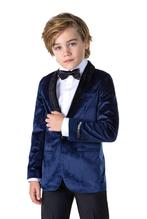 Donkerblauwe Velvet Blazer Jongen OppoSuits, Kinderen en Baby's, Carnavalskleding en Verkleedspullen, Nieuw, Verzenden