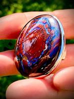 Ring met opaal Spectaculaire Boulder-opal - Hoogte: 40 mm -, Verzamelen, Mineralen en Fossielen