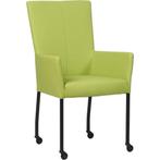 Leren eetkamerstoel Deal met armleuning - Hermes Lime, Huis en Inrichting, Stoelen, Leren eetkamerstoel Deal met armleuning - Hermes Lime (felgroen) - Poten staal vierkant zwart past perfect in uw interieur als u woonstijl: Modern is.