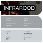 Asalite Infrarood Warmtelamp Rood R125 E27 - 250W - Rode, Verzenden, Nieuw