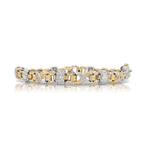 Armband - 18 karaat Geel goud, Witgoud - 1.55ct. tw. Diamant, Sieraden, Tassen en Uiterlijk, Armbanden, Nieuw