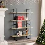 vidaXL Boekenkast 4 schappen 100x30x140 cm bewerkt hout, Huis en Inrichting, Kasten | Boekenkasten, 100 tot 150 cm, Verzenden