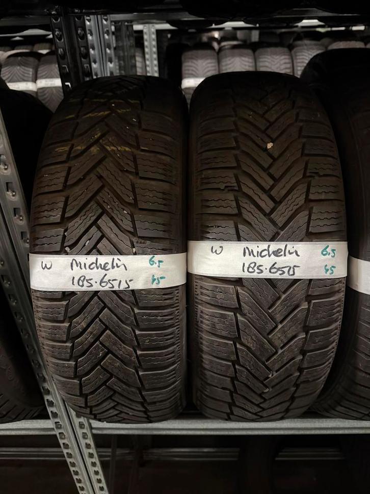 185-65-15 Michelin Winterbanden 6.5mm Incl Montage 185 65 15, Auto-onderdelen, Banden en Velgen, 15 inch, Winterbanden, 185 mm