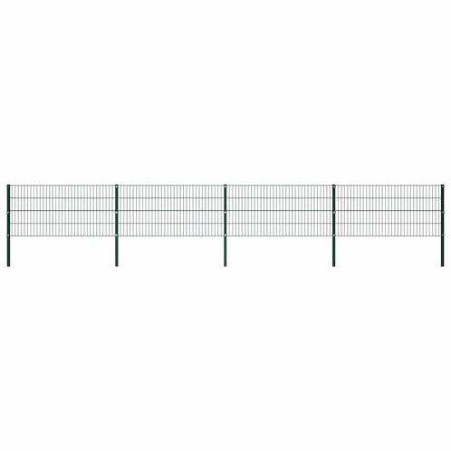 vidaXL Schuttingpaneel met palen ijzer 694,5x80 cm groen, Tuin en Terras, Schuttingen, Nieuw, IJzer, Minder dan 1 meter, Verzenden
