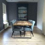 industriële oud houten ovaal robuuste tafel unieke eettafel, 100 tot 150 cm, Verzenden, Robuuste industriële tafel landelijk design maatwerk 