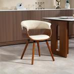TRUUSK Eetkamerstoel Keukenstoel Met Rugleuning, Linnenlook,, Huis en Inrichting, Stoelen, Verzenden, Nieuw