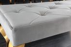 Design bank MODERN BAROK 175cm grijs fluweel goud roestvrij, Ophalen of Verzenden, Nieuw