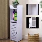 Smalle Witte Badkamerkast met Verstelbare Opbergruimte, Huis en Inrichting, Kasten | Kledingkasten, Verzenden, Nieuw