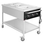 GGM Gastro | Bain marie warmhoudwagen - 3x GN 1/1 - Wastafel, Verzenden, Nieuw, Effen, Overige typen