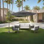 Parasol Ø 300cm met voetpedaal en beschermhoes - grijs, Tuin en Terras, Zonneschermen, Verzenden, Nieuw