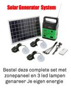 Draagbare Zonne-Energie Generator Met 3 Lampen Radio Outdoor, Verzenden, Nieuw