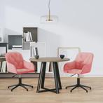 vidaXL Eetkamerstoelen draaibaar 2 st fluweel roze, Verzenden, Nieuw