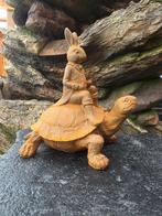 Beeld, Rabbit on Turtle - 19 cm - IJzer, Antiek en Kunst