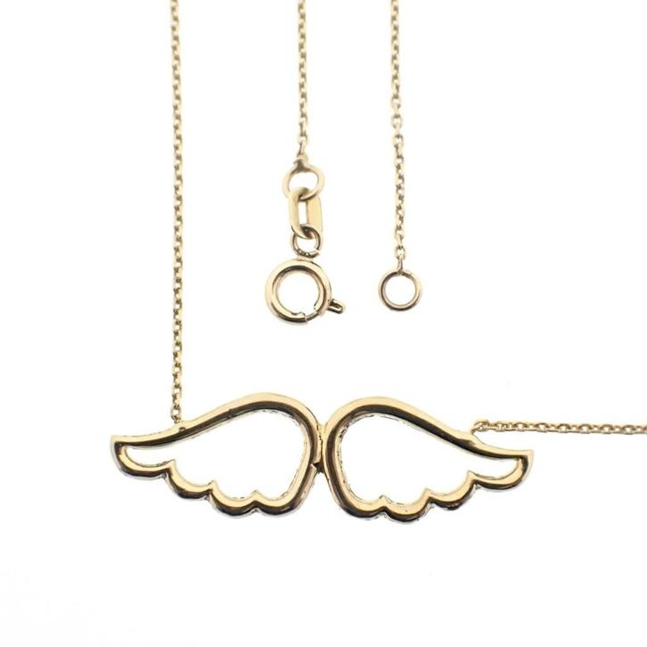 Gouden anker schakelketting met vaste hanger, Sieraden, Tassen en Uiterlijk, Kettingen, Overige kleuren, Gebruikt, Goud, Ophalen of Verzenden