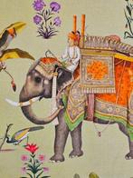 300x280cm! Indiaas textiel met majesteuze olifanten Jaipur