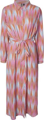 PIECES PCASHLEY LS MIDI SHIRT DRESS D2D Dames - Maat L, Kleding | Dames, Verzenden, Nieuw