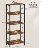 5/6 Lagen Boekenplank – Hout en Staal Opbergkast, Huis en Inrichting, Kasten | Boekenkasten, Verzenden, Nieuw