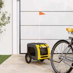 vidaXL Hondenfietstrailer oxford stof en ijzer geel en grijs, Verzenden, Nieuw