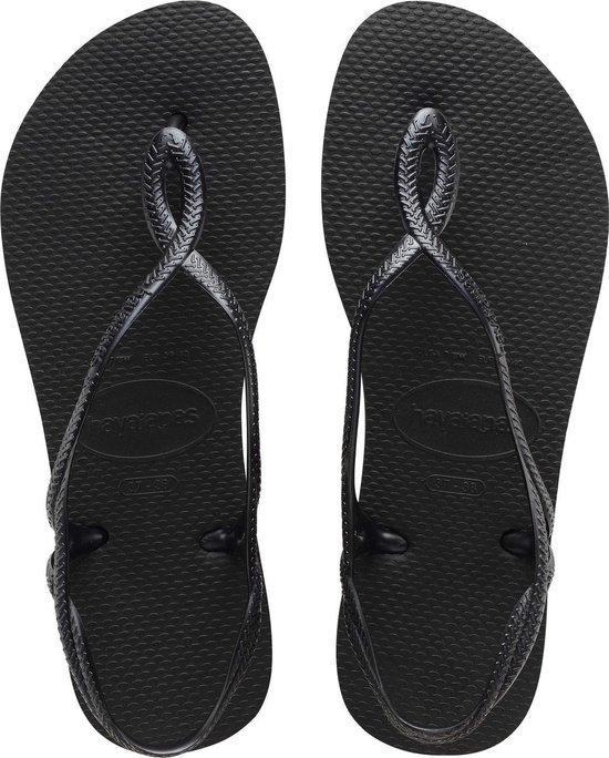 Havaianas - Maat 37/38 - LUNA - Zwart - Dames Slippers, Kleding | Dames, Schoenen, Verzenden