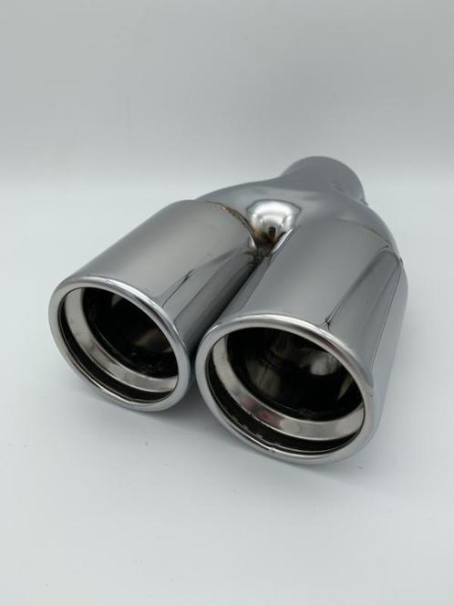 Uitlaat Sierstuk RVS Dubbel Rond – 2 x 76 mm, Auto-onderdelen, Overige Auto-onderdelen, Nieuw, Ophalen of Verzenden