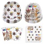 50-delige set Happy Cats met bordjes, bekertjes en servetten, Dieren en Toebehoren, Verzenden, Nieuw