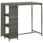 vidaXL Bartafel met opbergrek 120x60x110 cm poly rattan, Huis en Inrichting, Tafels | Eettafels, Verzenden, Nieuw