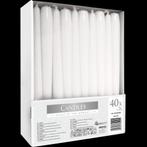 Taper kaarsen Wit set van 40 mooie Kaarsen 25x2,2cm, Nieuw, Ophalen of Verzenden