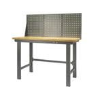 Werkbank grijs 150 cm met hardhouten blad en, Doe-het-zelf en Verbouw, Ophalen of Verzenden, Nieuw