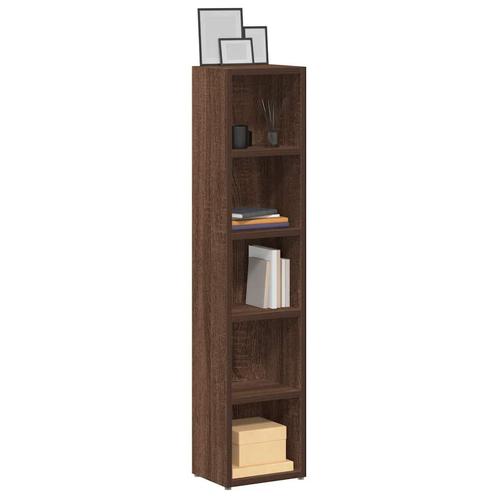 vidaXL CD-kasten 2 st 21x16x93,5 bewerkt hout bruin, Huis en Inrichting, Woonaccessoires | Cd- en Dvd-rekken, Nieuw, Verzenden