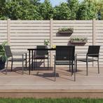 vidaXL 5-delige Tuinset poly rattan en staal, 4 zitplaatsen, Nieuw, Tuinset, Verzenden
