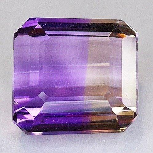 1 pcs  Tweekleurig Ametrien  - 13.82 ct - Antwerp Laboratory, Sieraden, Tassen en Uiterlijk, Edelstenen