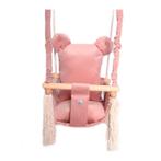 Luxe houten beer handgemaakte roze babyschommel/, Nieuw, Ophalen of Verzenden