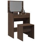 vidaXL Kaptafel met krukje 60x40x113,5 cm bruin eikenkleurig, Huis en Inrichting, Verzenden, Nieuw