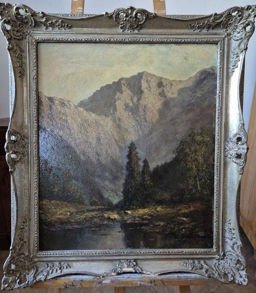 Europese school (XX) - Landschaft mit Bergen, Antiek en Kunst, Kunst | Schilderijen | Klassiek