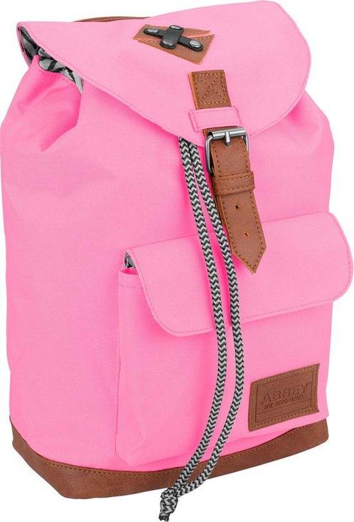 Abbey Rugzak - Daily Satchel - Roze/Grijs, Sieraden, Tassen en Uiterlijk, Tassen | Rugtassen, Verzenden