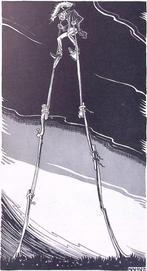 Spotprent met Charles Ruijs de Beerenbrouck op hoge poten, Verzenden