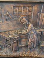 sculptuur, Bassorilievo - San Giuseppe falegname - 60 cm -, Antiek en Kunst