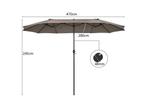 Coast Dubbele Parasol 470x280x245cm (LxBxH) - Bruin, Verzenden, Nieuw