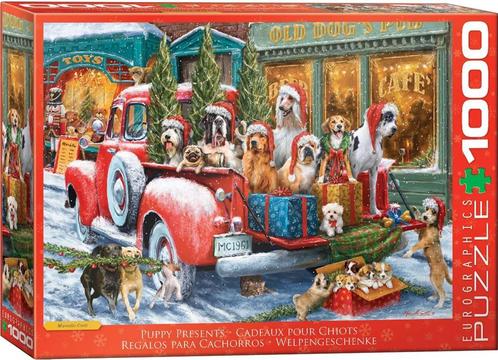 Dogs on Truck by Ali Corti Puzzel (1000 stukjes) |, Hobby en Vrije tijd, Denksport en Puzzels, Nieuw, Verzenden