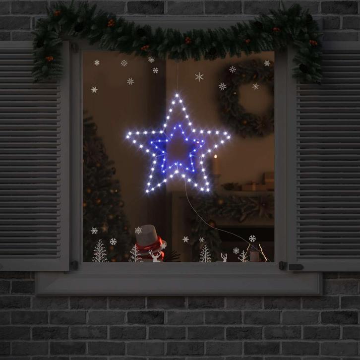 vidaXL Kerstster met 72 LED Koud Wit 51,5 x 50 x 0,65 cm, Diversen, Kerst, Nieuw, Verzenden