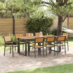 vidaXL Tuinstoel 8 pcs Bruin 56 x 57 x 87cm Massief, Tuin en Terras, Verzenden, Nieuw