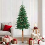 Kerstboom Met Echt Hout En Dennenappels Smal 150 Cm Pvc Groe, Verzenden, Nieuw