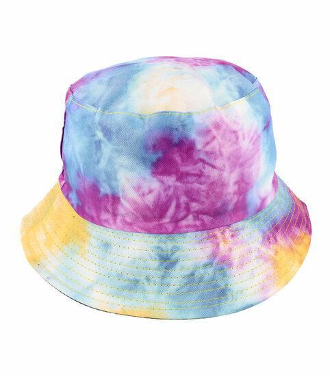 Bucket Hat Omkeerbaar Tie Dye Blauw Geel Paars, Kleding | Dames, Hoeden en Petten