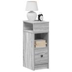 vidaXL Nachtkastjes 2 st met lade 25x31x66 cm grijs sonoma, Verzenden, Nieuw, Hout